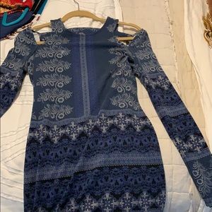 FREE PEOPLE - patterned, cotton body con dress